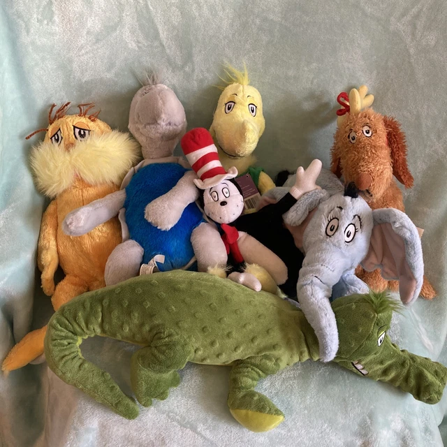 7 pcs Cat in the Hat Plush Snitches Horton Alligator Yertle Reindeer Max Lorax
