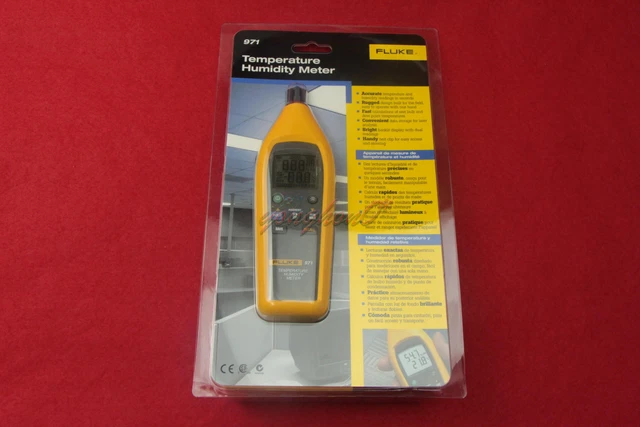 1PCS Fluke 971 Temperature Humidity Meter Tester Psychrometer 99 Record Capacity