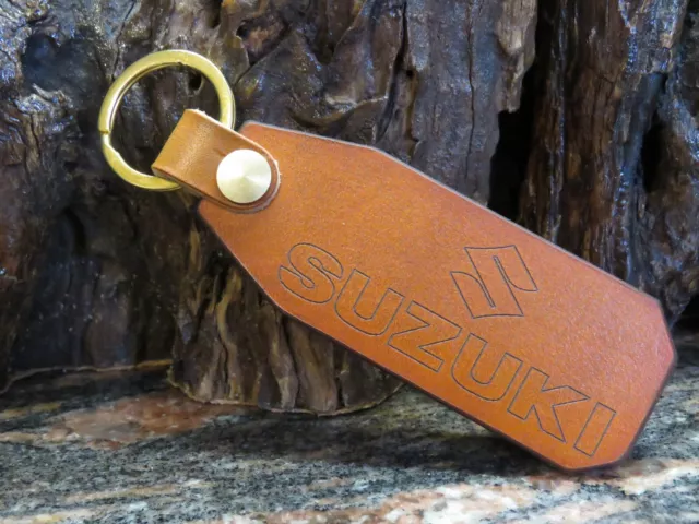 SUZUKI motorcycle key chain Genuine leather key ring 2567