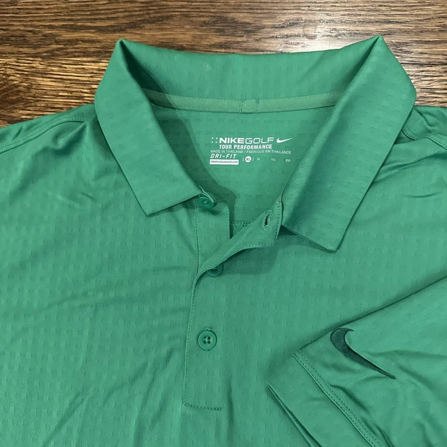 Men's Nike Golf Tour Performance Dri-Fit Polo Shirt Xl Green Combine Shipping
