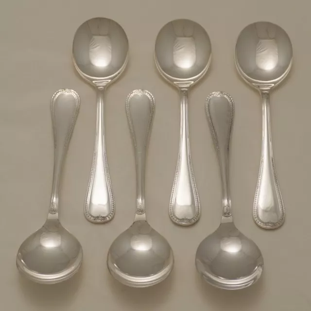 FOGLIA FRANCESE Design ROYAL DOULTON Servizio Posate Argento Sei Cucchiai Zuppa 18,2 cm