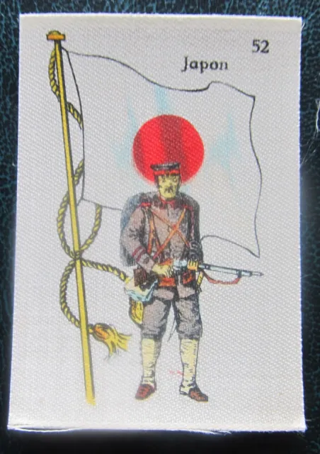 Cigarette Silks Card Ww1 Japan military La Favorita Soldiers Flag ORIGINAL BACK