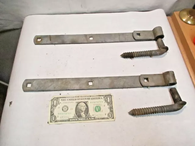 2 vintage 15" Strap Hinges with 5.25" Hinge Bolts