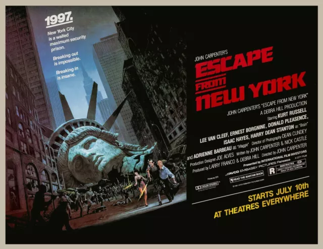 Escape From New York 1981 Subway Quad Poster Print 30X40" John Carpenter