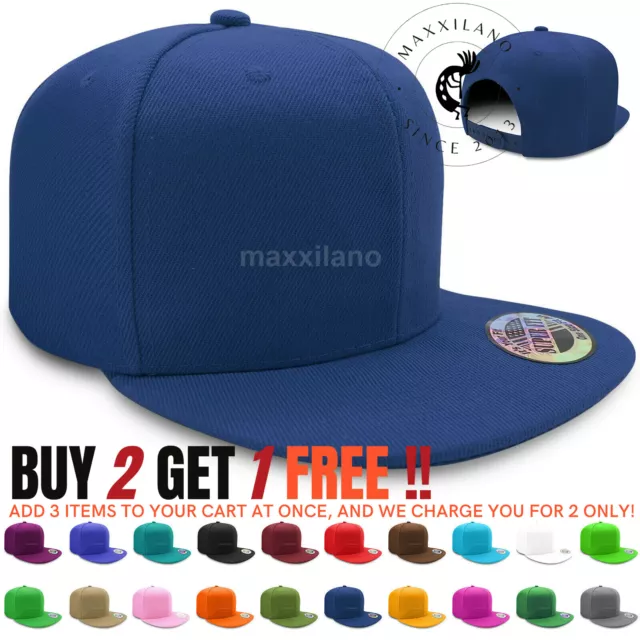 SNAPBACK HAT HIP-HOP Solid Baseball Cap Men Plain Adjustable Army Hats  Women $7.75 - PicClick