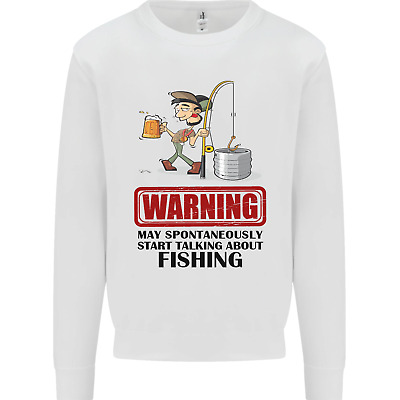 Fishing Warning May Start Talking Funny Mens Sweatshirt Jumper