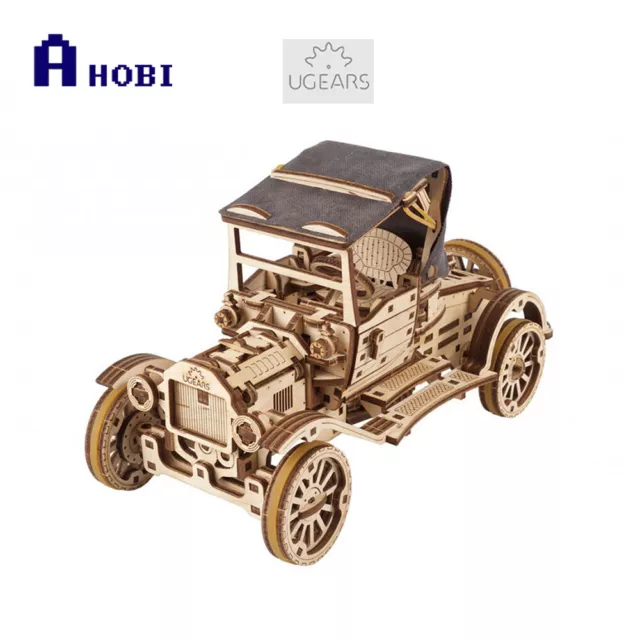 Ukraine Made UGears Retro Car UGR-T Mechanical Wooden 3D Puzzle Model Kit
