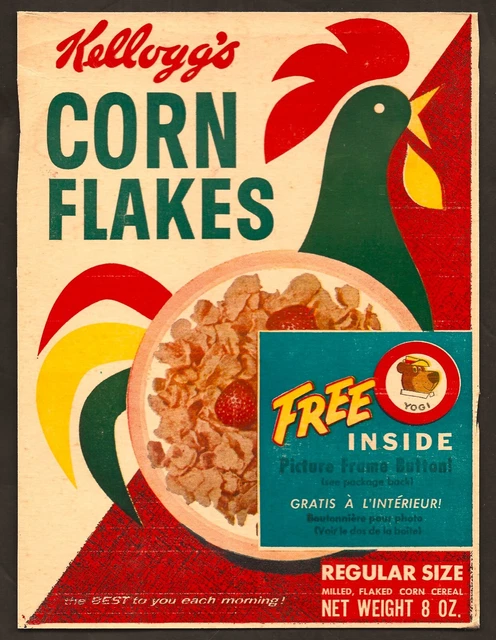 1960'S KELLOGG'S CANADA HANNA BARBERA Front BOX Panel Premium CORN ...