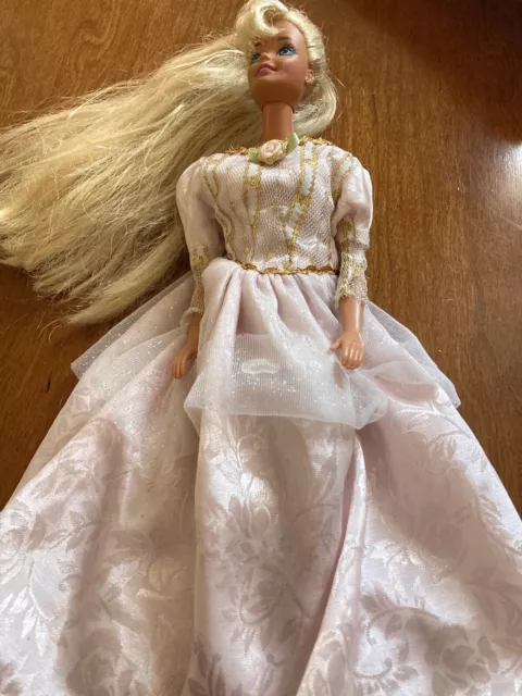 Vintage Mattel Barbie Doll 1976 Head 1966 Body - Ball Gown - Extra Long Hair