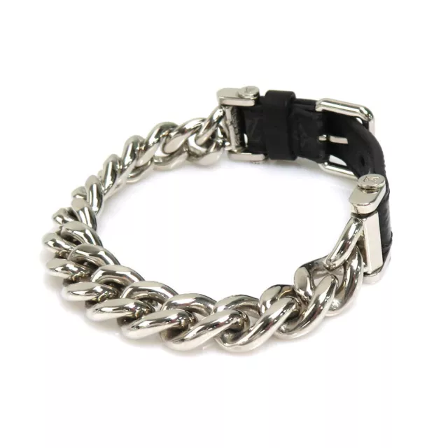 Auth LOUIS VUITTON Monogram Eclipse Chain Bracelet Black/Silver M64225 - r9965g 2