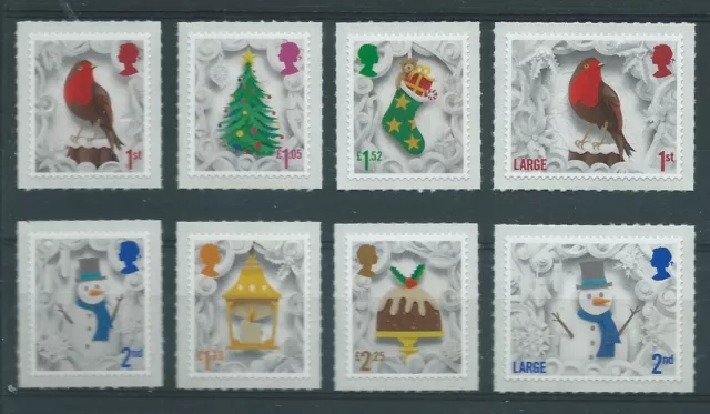 Great Britain 2016 Christmas Self Adhesive Set Of 8  Unmounted Mint, Mnh