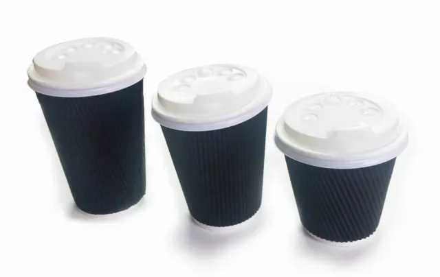 Disposable Coffee Cups 8oz 12oz 16oz Bulk Takeaway Paper Triple Wall Take Away 2