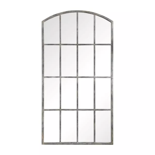 Antiqued Window Arch Wall Floor Mirror XL 82" Ivory French Country White Rustic