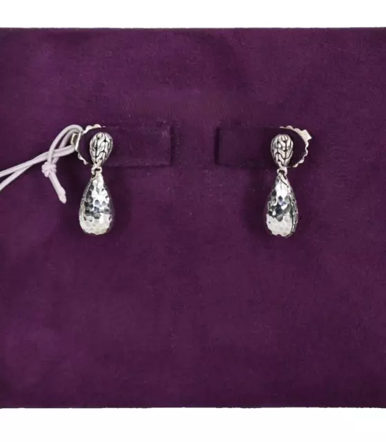 NEW $350 JOHN HARDY CLASSIC CHAIN *PALU* 925 STERLING SILVER DROP Earrings