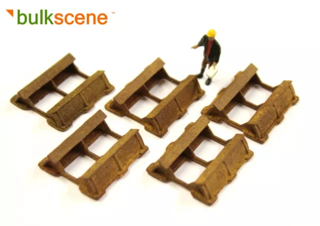 BULKSCENE - RUSTY WEATHERED COIL CRADLES (x5) OO GAUGE 1/76 WAGON LOADS - NEW