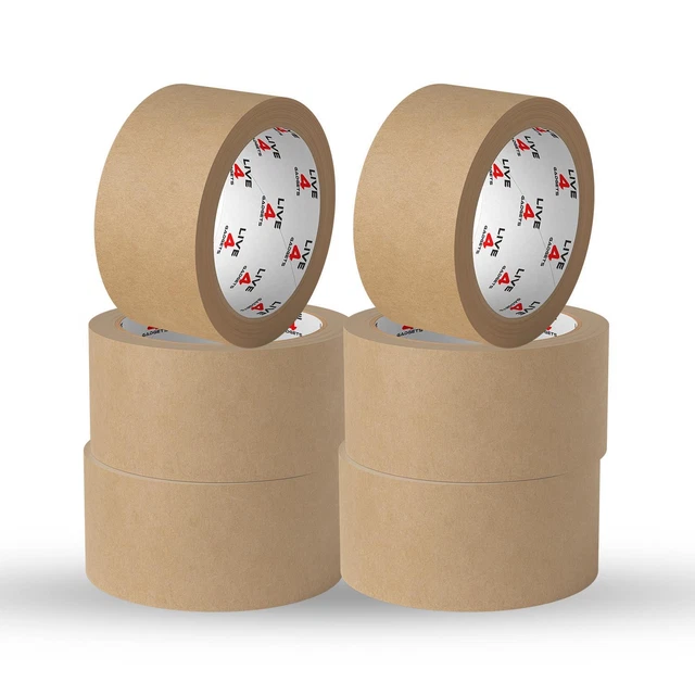 6 BROWN KRAFT Paper Tape Eco Friendly Recyclable, Biodegradable