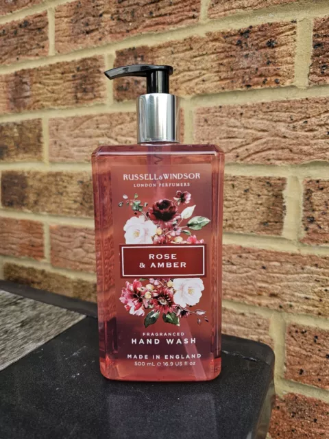 Russell & Windsor ~ Rose & Gardenia Hand Wash from England 16.9 oz x 2  bottles