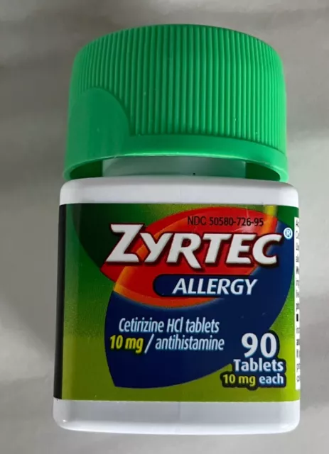 Zertec Allergy 180 Ct 10 Mg. 24 Hour Relief. 2 Bottles In Lot