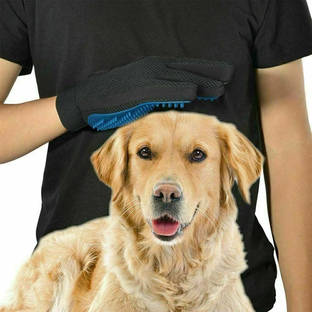 1 Pair Pet Dog Cat Hair Remover Mitt Massage Brush Deshedding Grooming Gloves 2