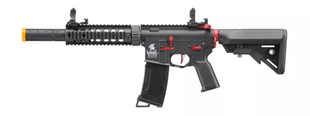 Lancer Tactical Gen 3 M4 Carbine SD AEG Airsoft Rifle Gun (Color: Black with Re