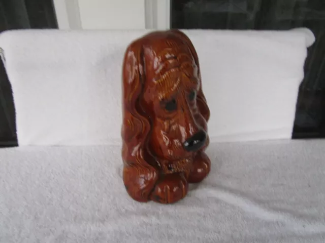 Lovely + Large~[ 10" Tall ] Ceramic Brown Puppy Dog Figurine~~2 Pounds!!! 2