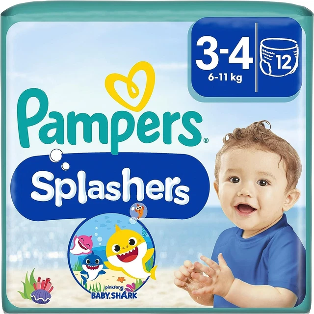 1 carton de 8x12 couches culottes de Bain Pampers Splashers Taille 3-4 (6-11 kg)