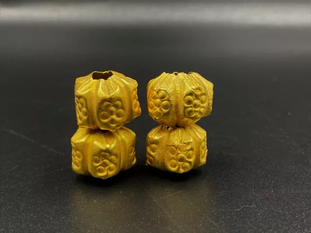 Old Ancient Antique Pyu Dynasty Culture Gold Beads from South east Asia Burma 2
