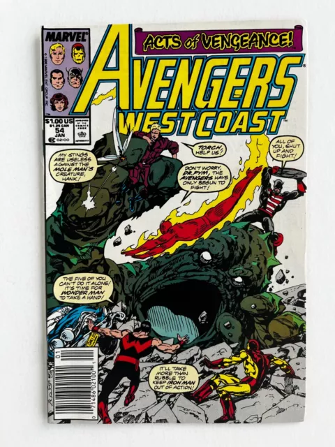 Avengers West Coast #54 Marvel Comics Fantastic Four #1 homage cover 1990