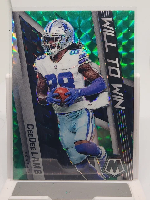 2022 Panini Mosaic CeeDee Lamb Will To Win Green Mosaic Prizm #WW-18 Cowboys