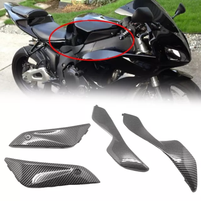 4X Gas Tank Side Cover Panel Fairing Carbon Fiber For Honda CBR1000RR 2004-2007