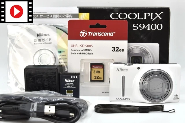 MINT] NIKON COOLPIX S9600 White 16.0MP 22x Compact Digital