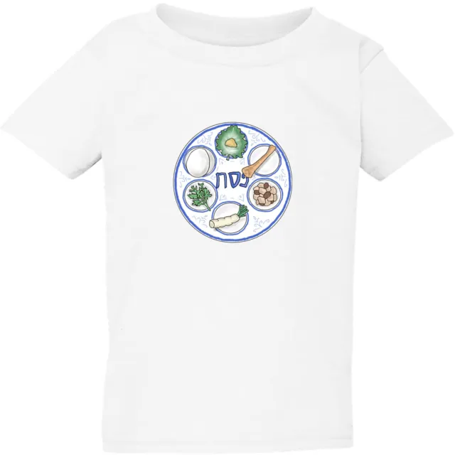 Jewish Happy Passover Food Table White Kids Boys Girls T Shirt Tee Top