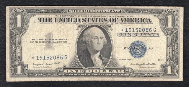 Fr. 1617* 1935-G $1 One Dollar *Star* Silver Certificate Note “With Motto”
