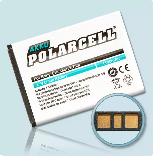 PolarCell Akku für Sony Ericsson J100i J110i J120i J220i J230i Batterie Accu