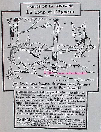 Publicite Fable De La Fontaine Benjamin Rabier 1924 Ad