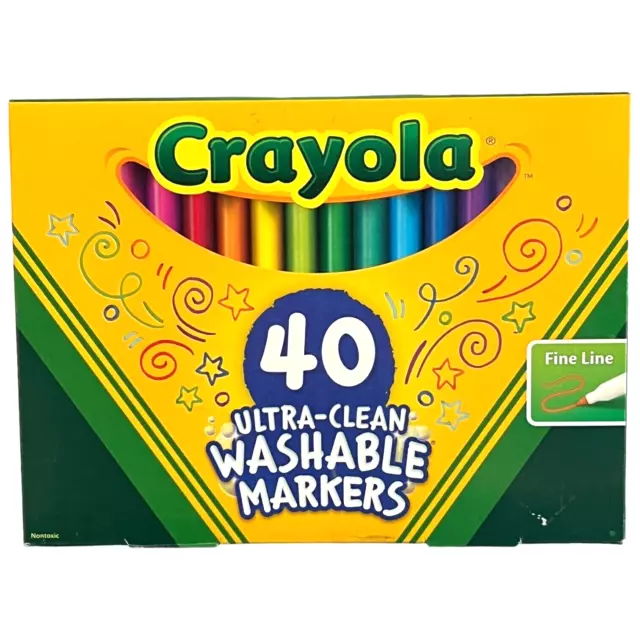 40 Crayola Washable Window Markers Greenish Color School Art