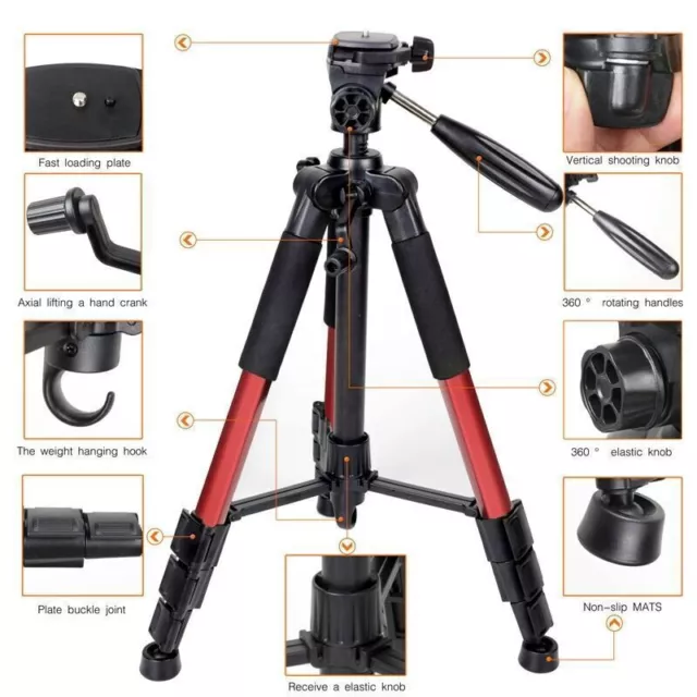Pro Tripod Portable Flexible Camera Pan Head for Cannon Nikon Sony DSLR 2