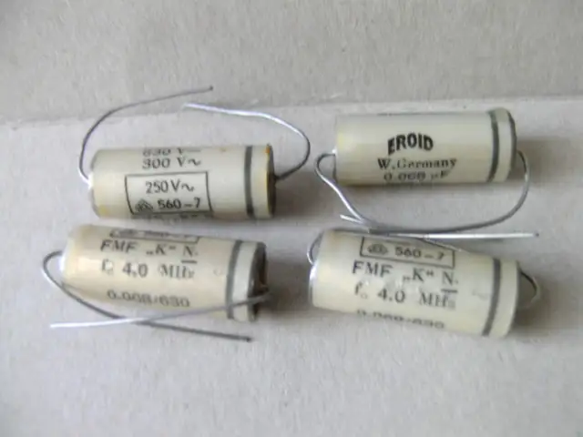 4 x EROID Papier Kondensator 0,068 µF 630 V NOS ERO  68 nF 630 V; axial