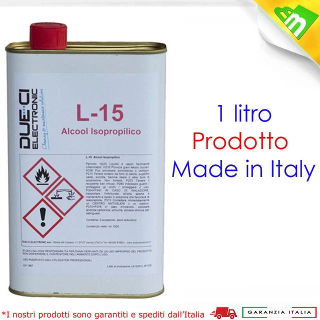 ALCOOL ISOPROPILICO 1L Pulizia Plastica Vetri Ottiche Scheda Madre Alcol Puro EUR 5,90 - IT