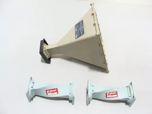 Litton WR90 8.20 to 12.40 GHz Waveguide Horn Antenna + MA 642S Twist Waveguides