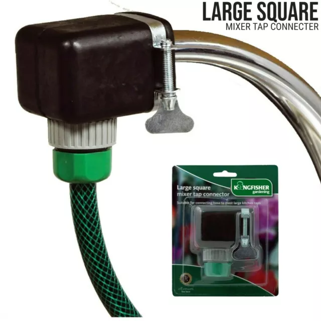 Universal Large Square Mixer Tap Connector Kitchen To Garden Hose Pipe Adapter