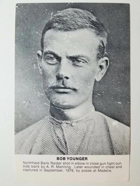 Vintage Outlaw James-Younger Gang Member Bob Younger Mugshot Photo Postcard New