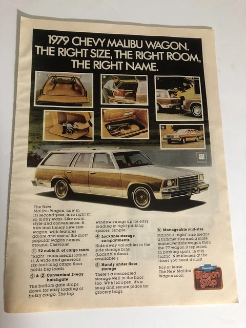 vintage Chevy Malibu Wagon Print Ad  Advertisement 1979 PA1