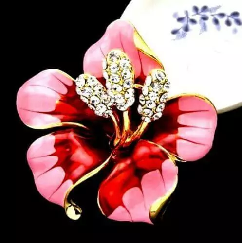 Broche Fleurale Orchidée,Bijou Style,idée Cadeau Femme,Noel,Valentin,Fête Mère 3