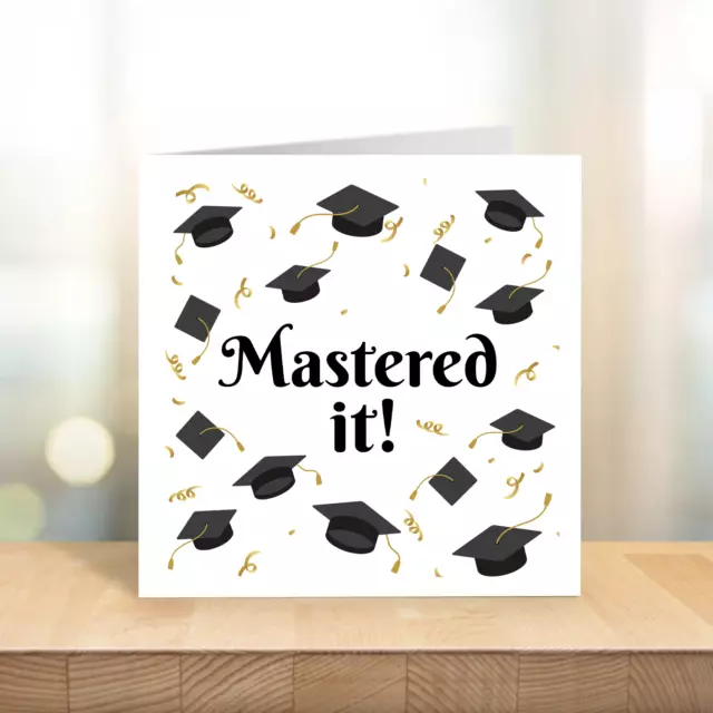 Mastered It Square Card - Graduation Tassle Hat Occasion Degree Congratulations