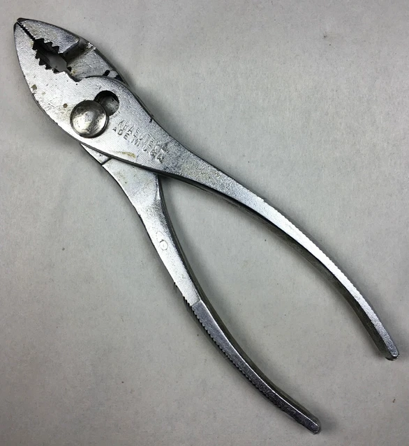 Vintage Kraeuter Tools  Slip Joint Pliers 6-1/2" Long Decorative Grips USA Tool