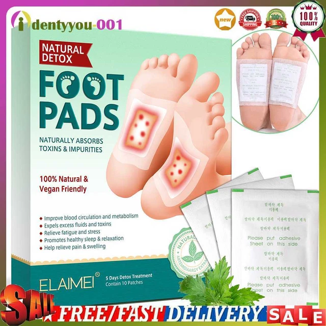 Almohadillas deshumidificantes adhesivas para pies de desintoxicación limpieza de toxinas 10 piezas parche para pies