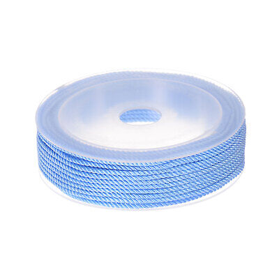 Cuerda de perlas de nailon de 2 mm hilo de nudo chino pulsera hilo, azul cielo, 42 ft