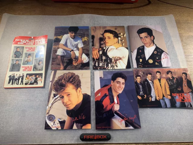 Vintage New Kids On The Block Sealed Stickers And 5 x 7” Fan Photos