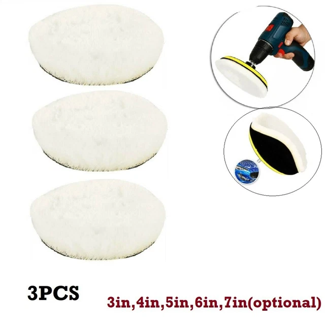 Lot de 3 en laine douce et durable pour coussinets de polissage pour voitures et